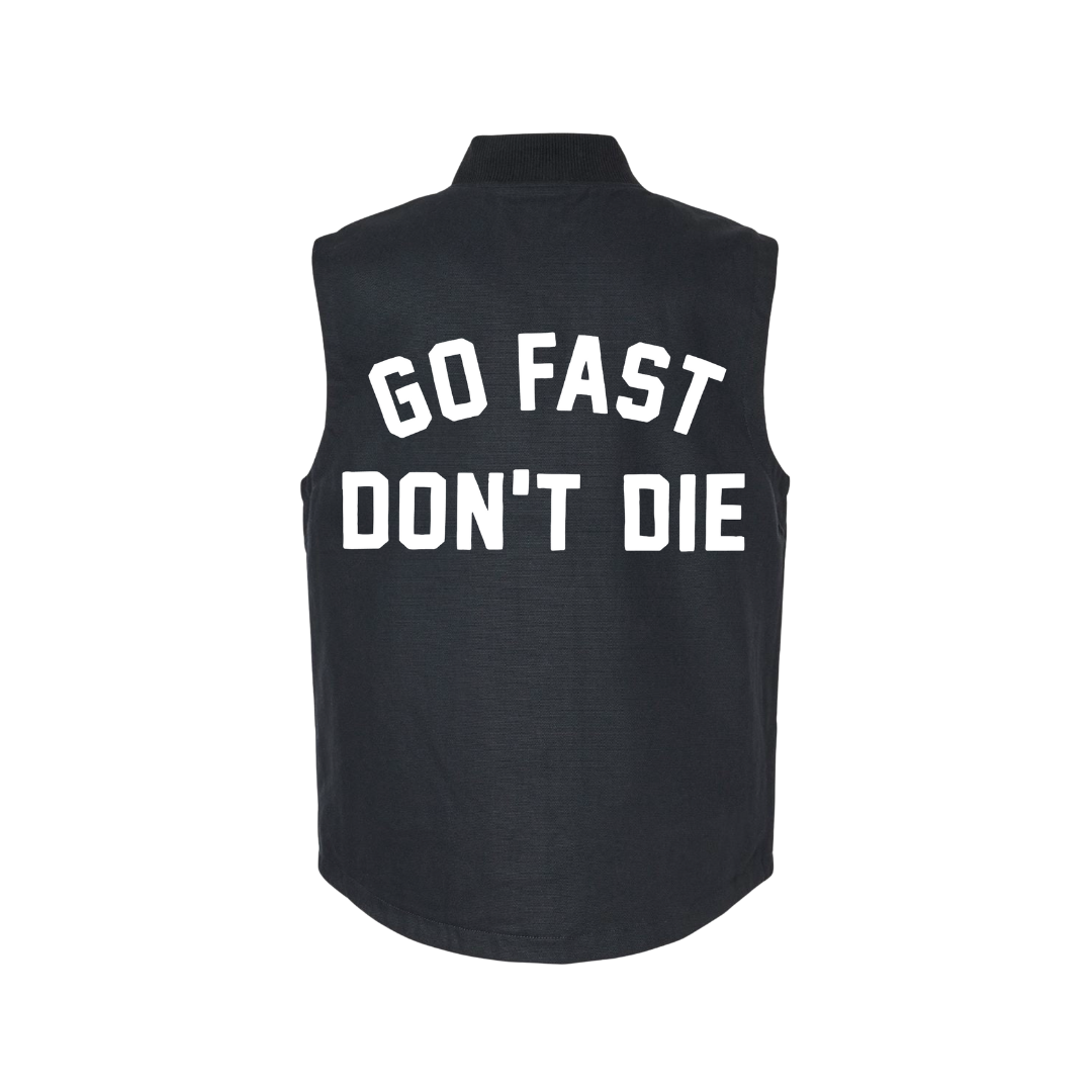 GFDD Varsity Insulated Canvas Vest Black – Go Fast Don't Die