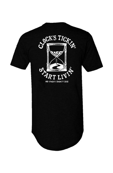 Clock's Tickin' Tee Long Body Black