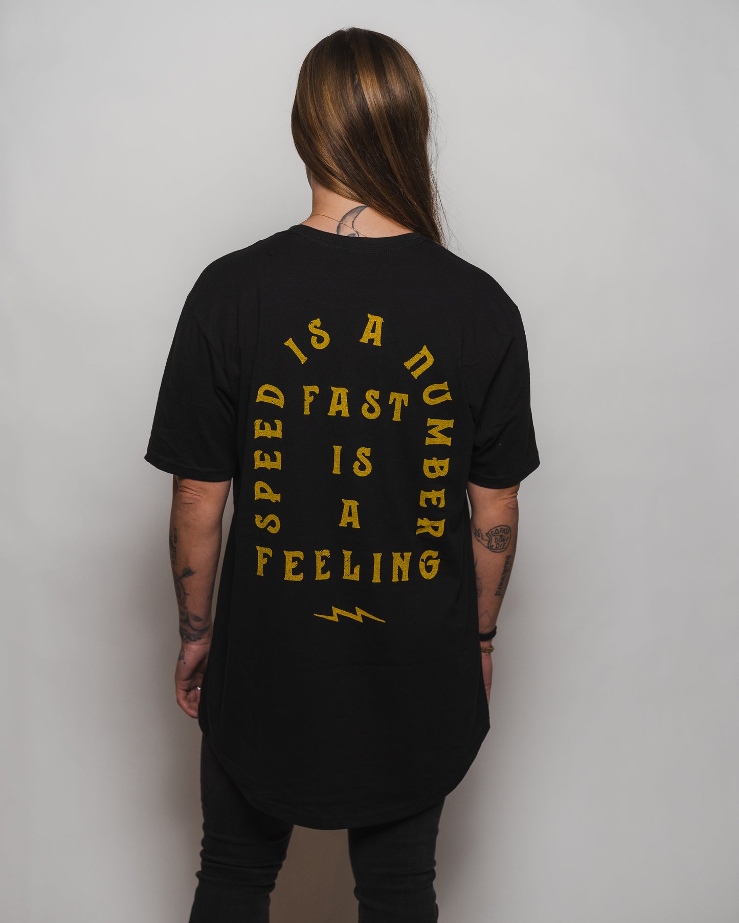 Speed Is A Number Long Body Tee - Black Friday
