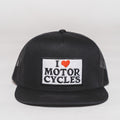 I Love Motorcycles Flat Bill Hat