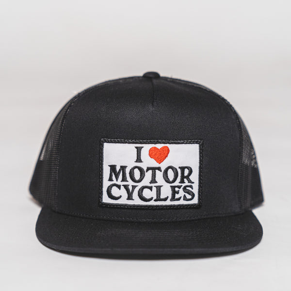 I Love Motorcycles Flat Bill Hat