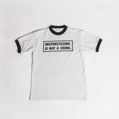 Motorcycling Is Not A Crime Ringer Tee - Black Friday